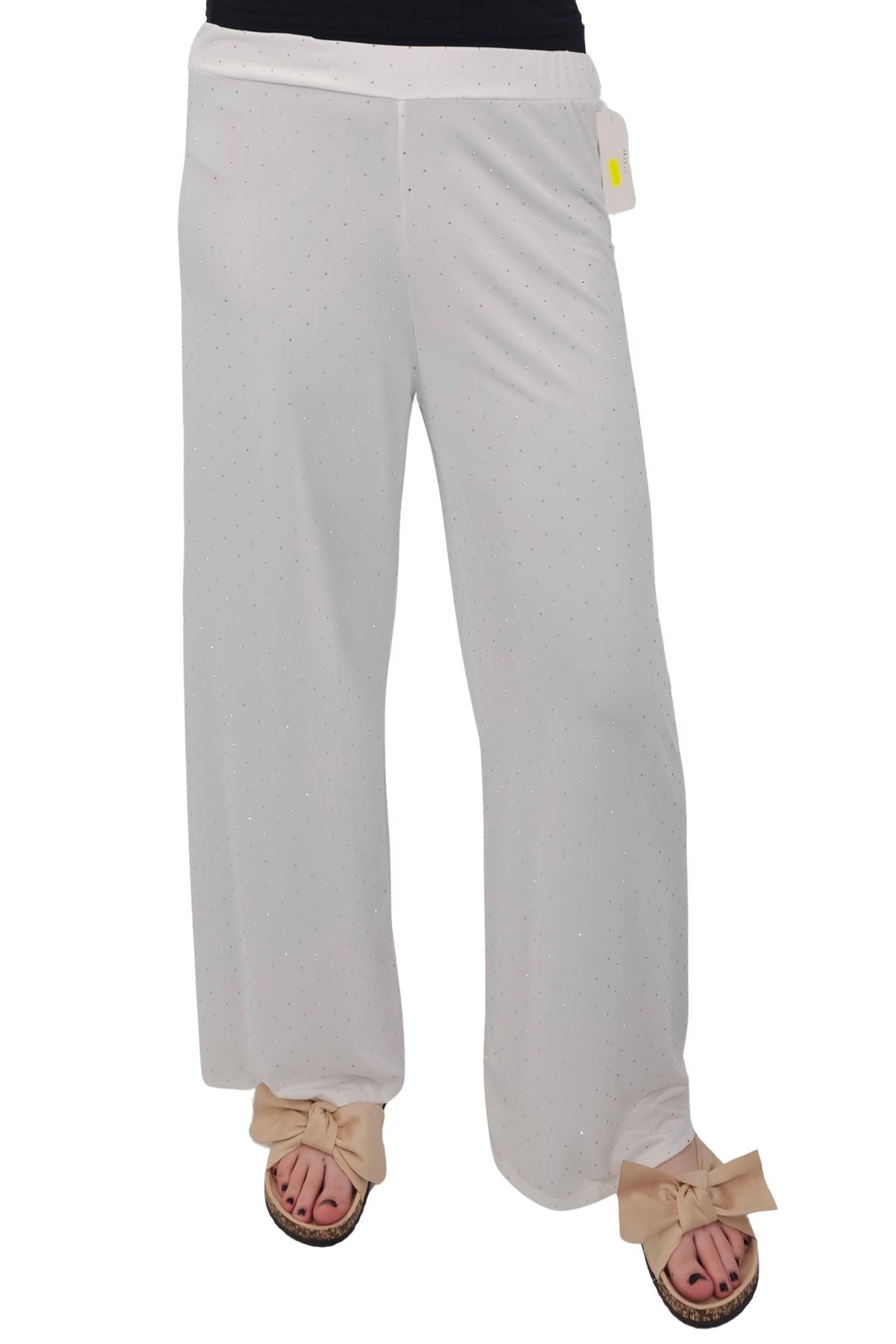 Diamante Pattern Wide Leg Trousers