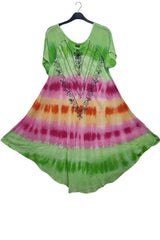 Horizontal Rainbow Tie Dye Pattern Dress