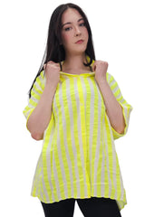 Vertical Stripes Print Front Button Down Cotton Shirt