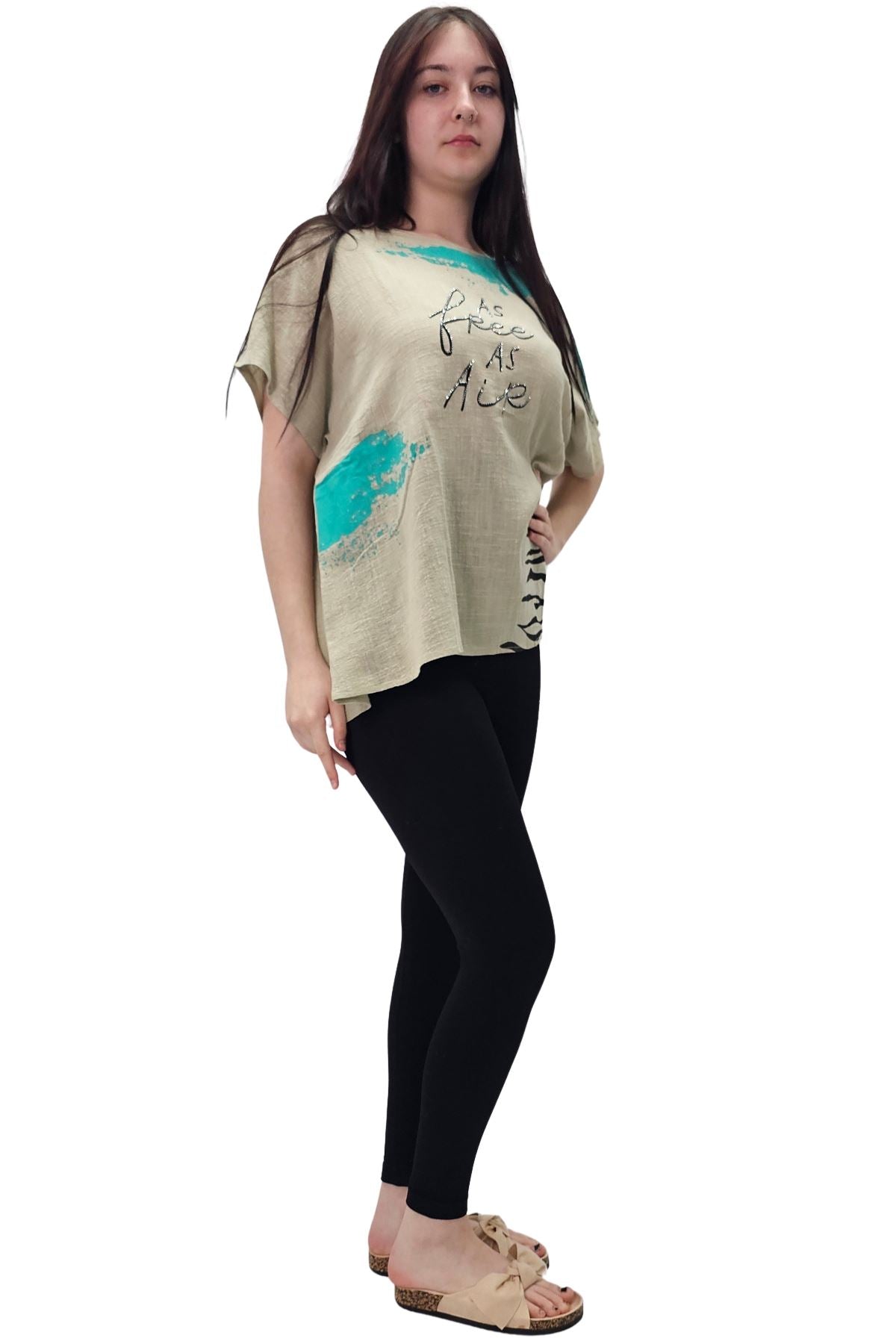 As Free As Air Print Cotton Top