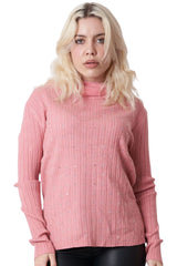 Diamante knitted faux fur top