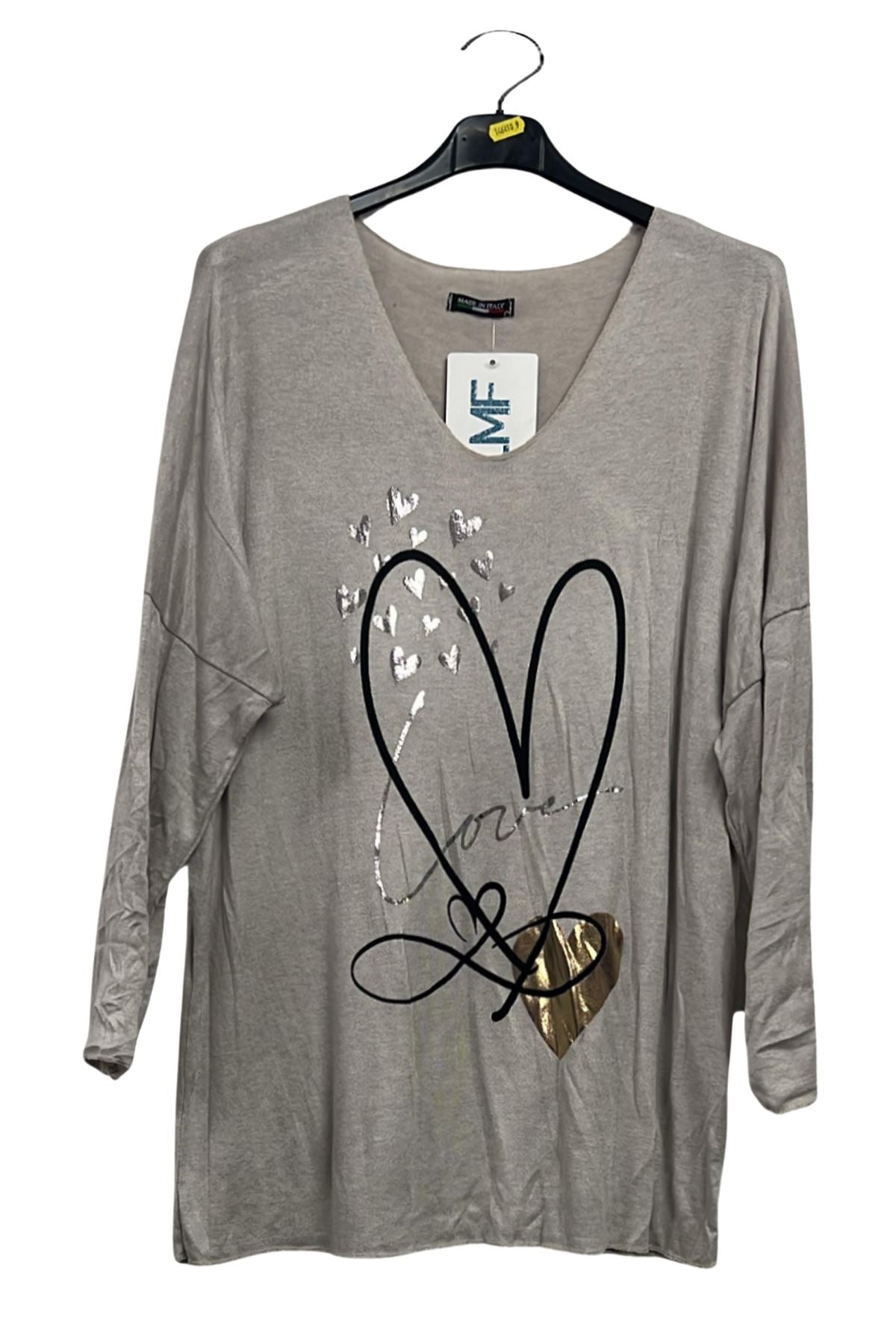 Shimmering Love Hearts Tunic Top