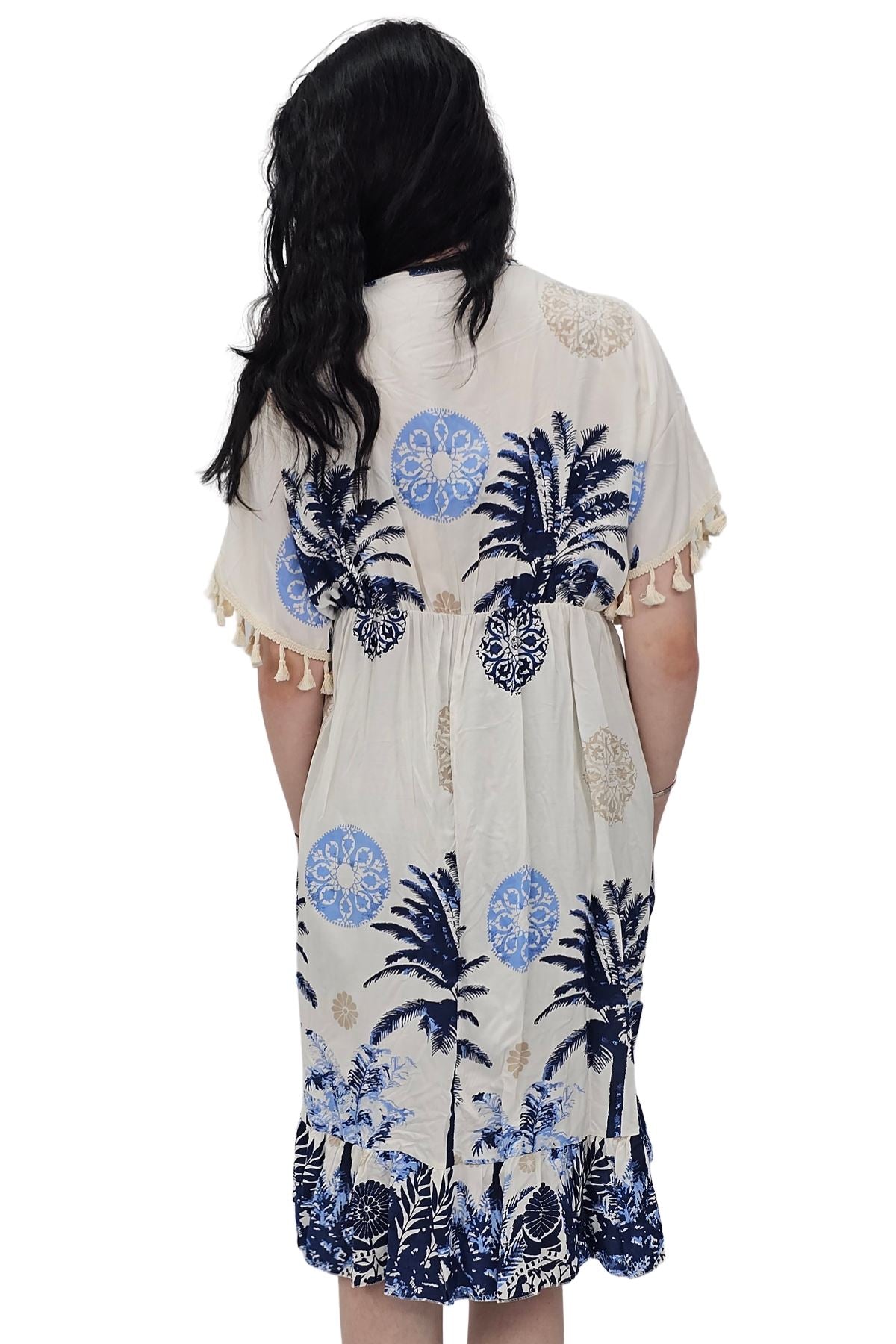 Floral Botanical Print Elasticated Waist Dress