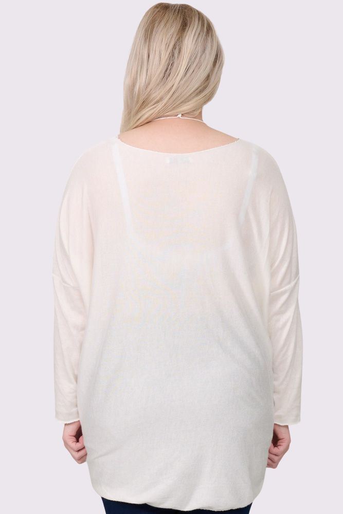 Plain High Low Hem Soft Feel Necklace Top