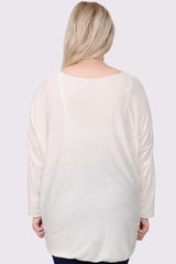 Plain High Low Hem Soft Feel Necklace Top