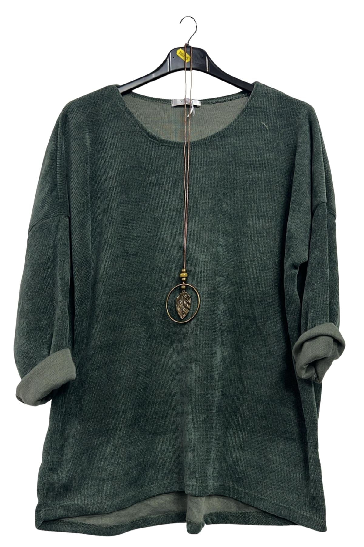 Plain Knitted Dropped Shoulders Top