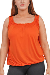 Plain Elasticated Gather Vest Top