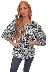 Subtle Textured Pattern Flared Sleeves Top
