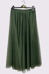 Plain Pleated Elasticated Waistband Skirt