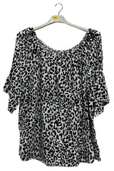 Subtle Textured Pattern Flared Sleeves Top