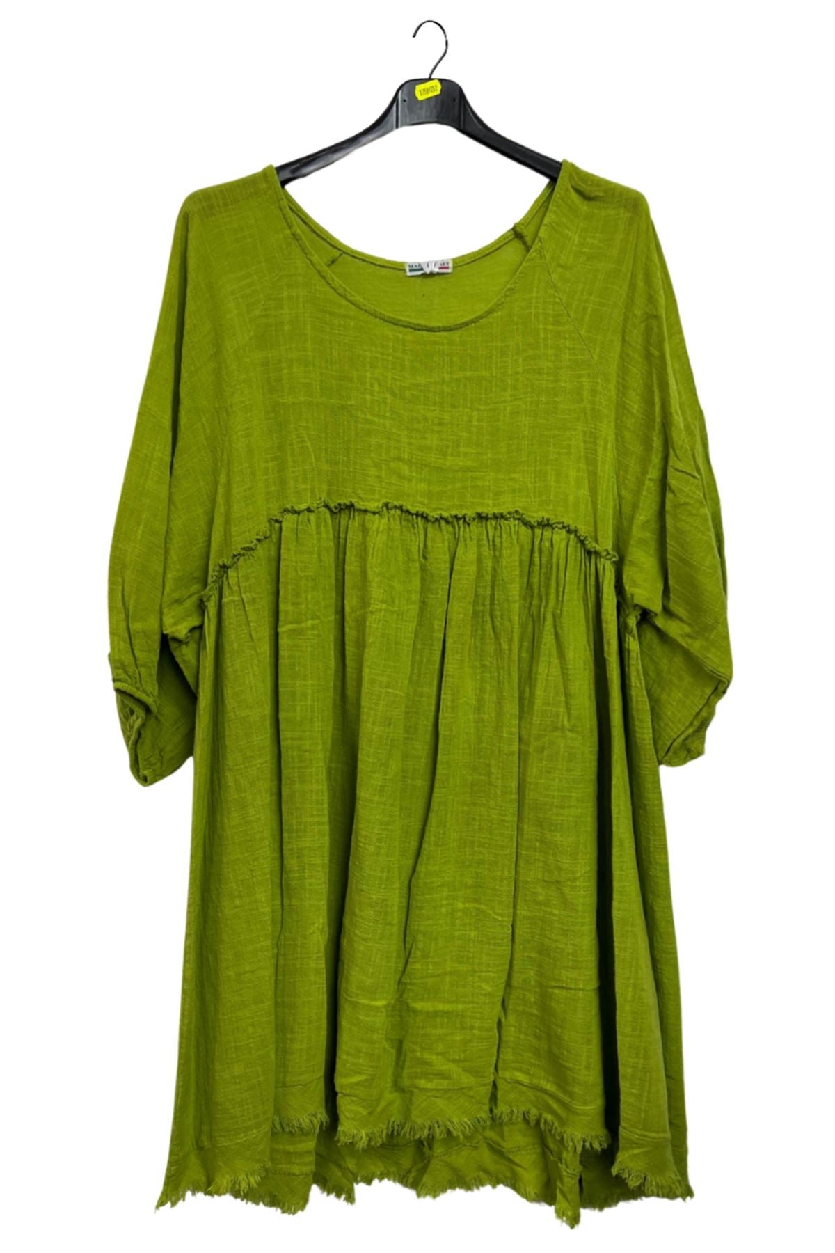 Plain Empire Waist Gathered Detailing Cotton Dress