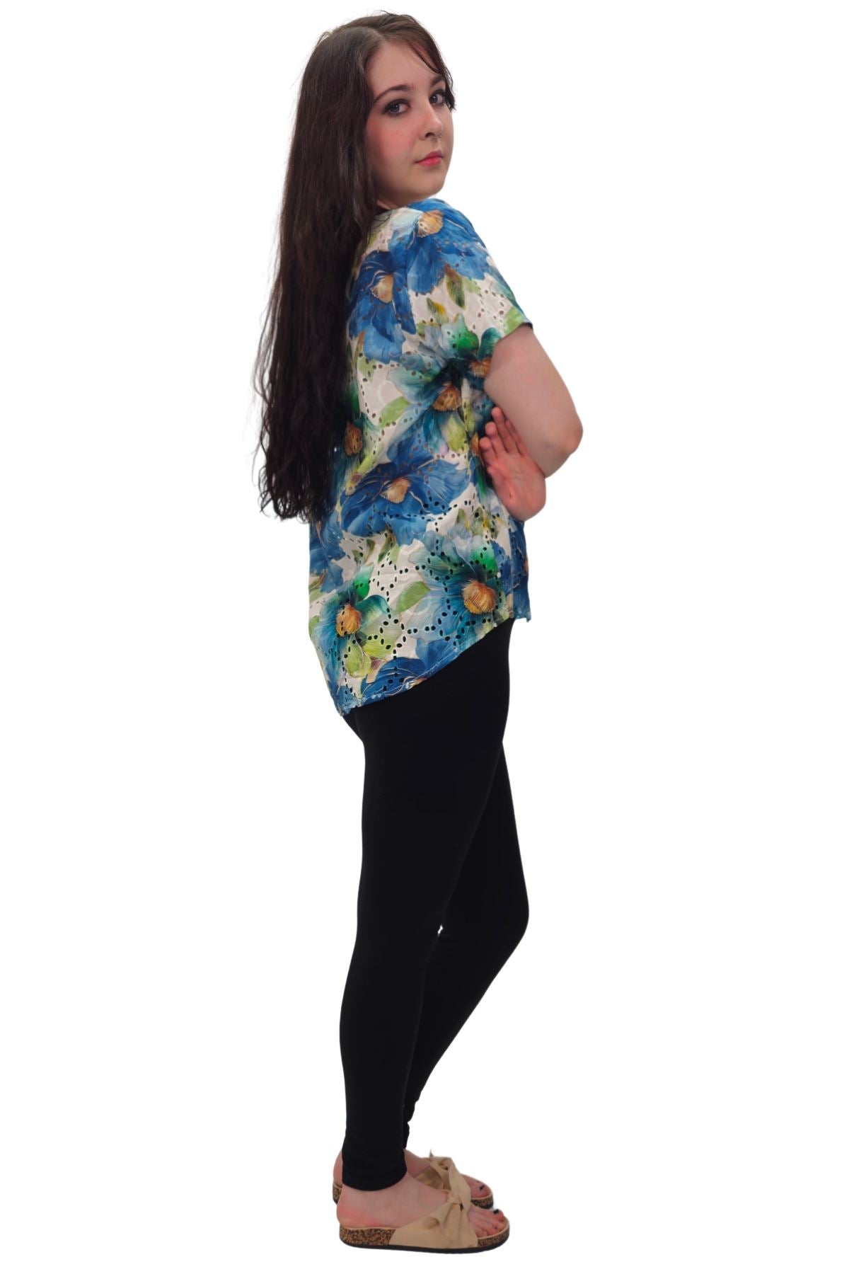 Floral Pastel Shades Print Cotton Top
