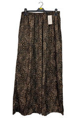 Animal Print Two Side Pockets Wide-Leg Trousers
