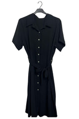 Plain Belted With A Tie-Up Design Dress