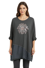 floral sequin cotton top wholesale