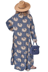 Multicoloured Wave Like Floral Print Dress