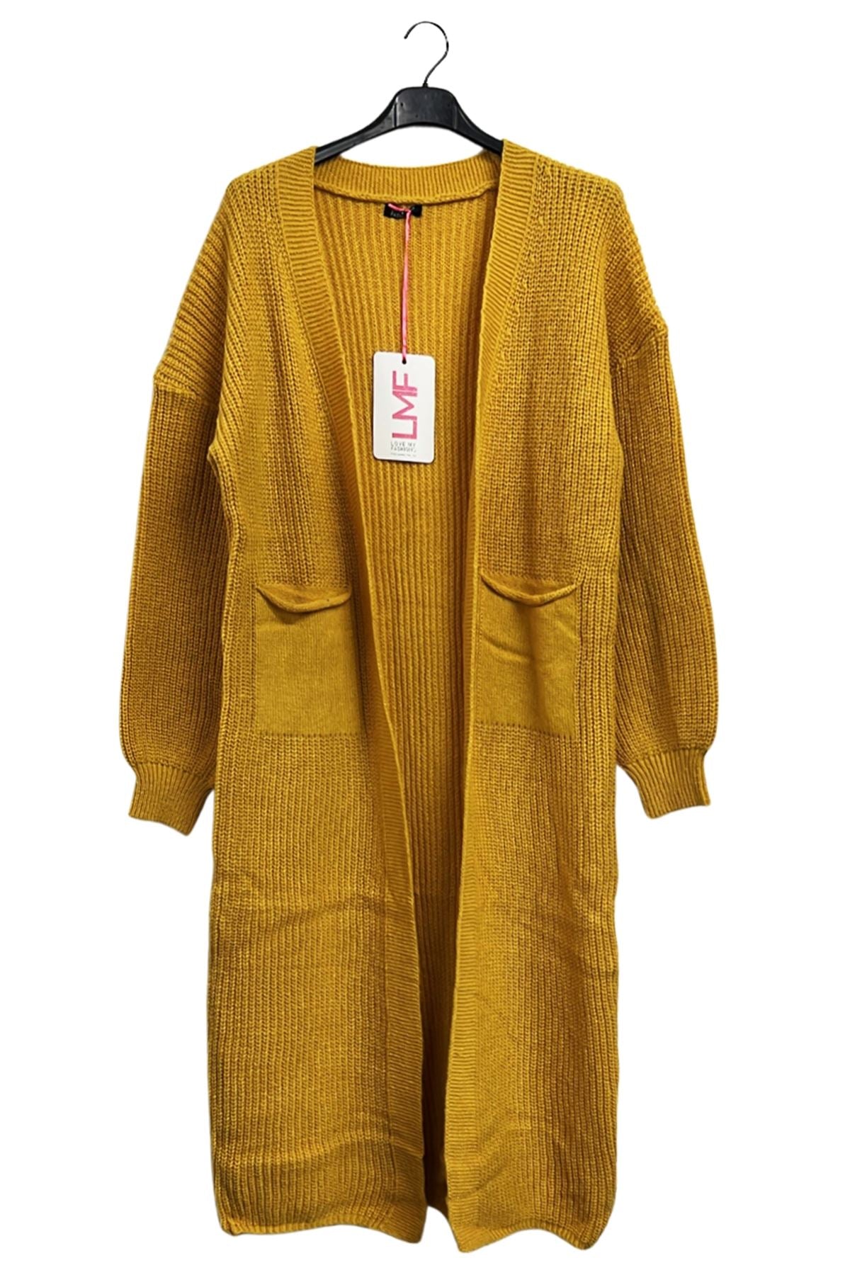 Plain Rib Knit Longline Cardigan