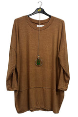 Plain Soft Knit Round Hem Top