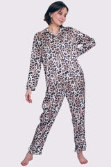 Leopard Print Button-up Elasticated Waistband Co-Ord Set