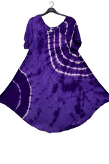 Tie-Dye Spiral Pattern Umbrella Style Dress