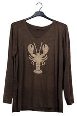 A Lobster Motif Soft Feel Tunic Top