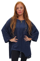 Plain Front Patch Pockets Cotton Top