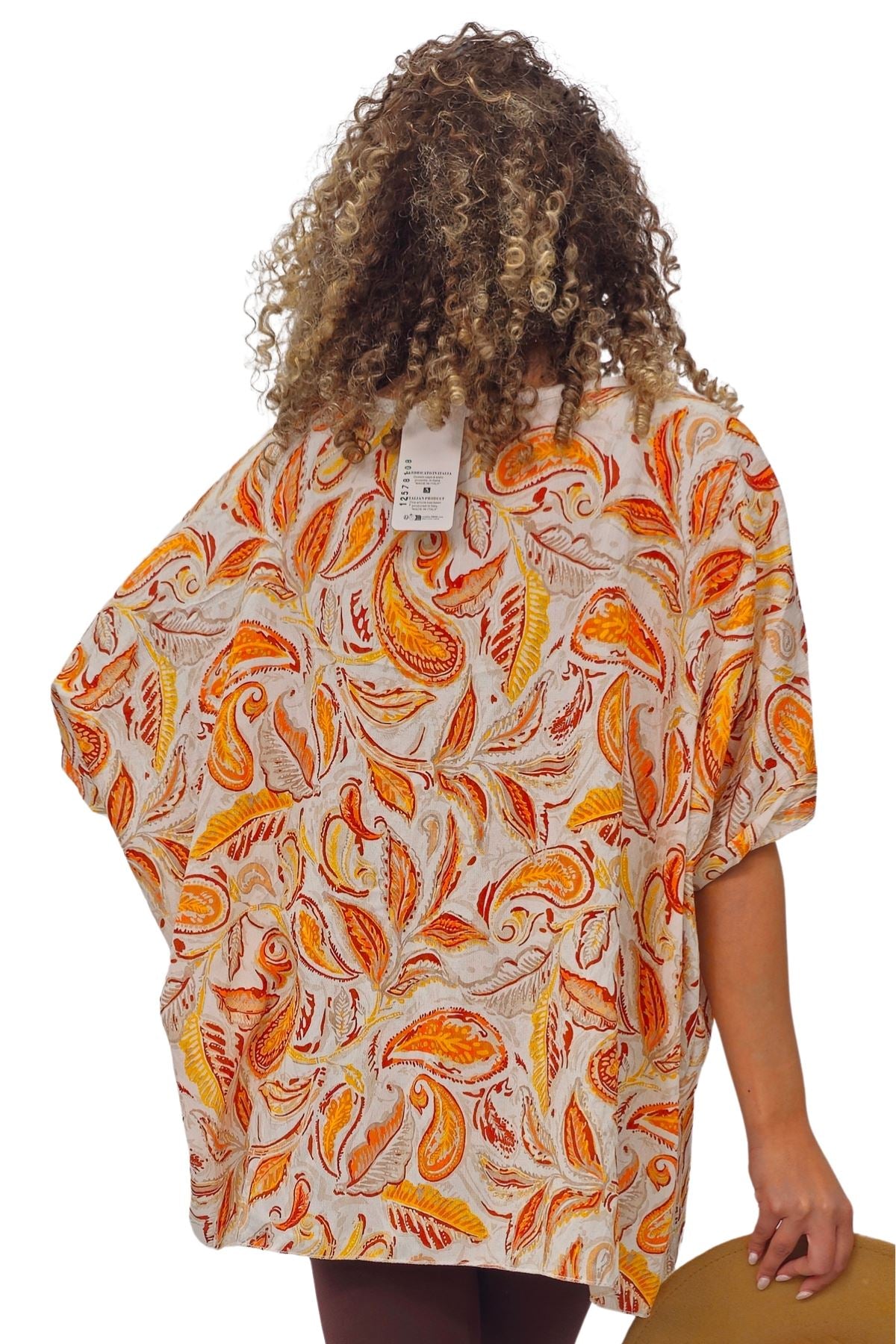 Paisley Print Oversized Tunic Top