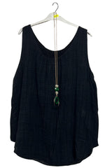 Plain Asymmetrical Hem Cotton Top