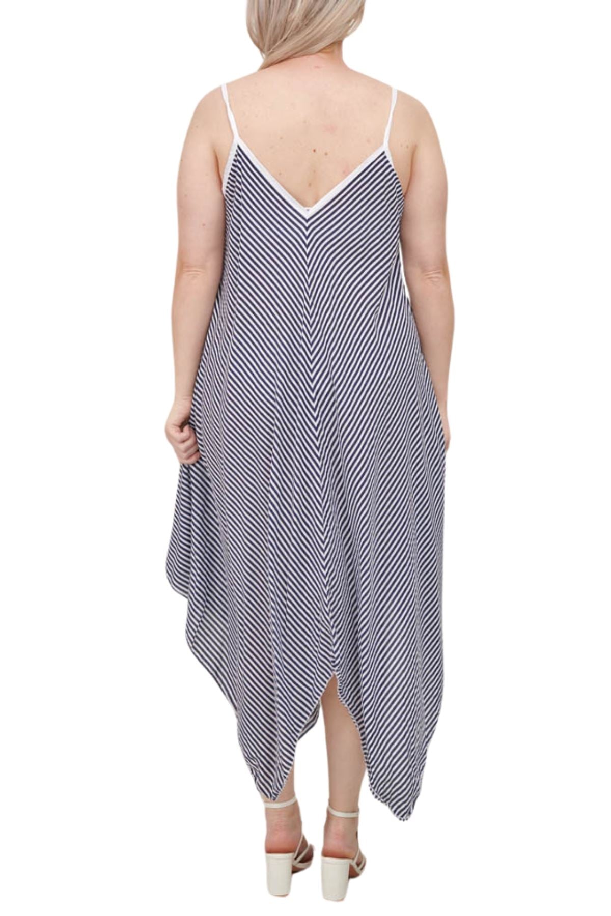 Diagonal Stripe Print Spaghetti Strap Dress