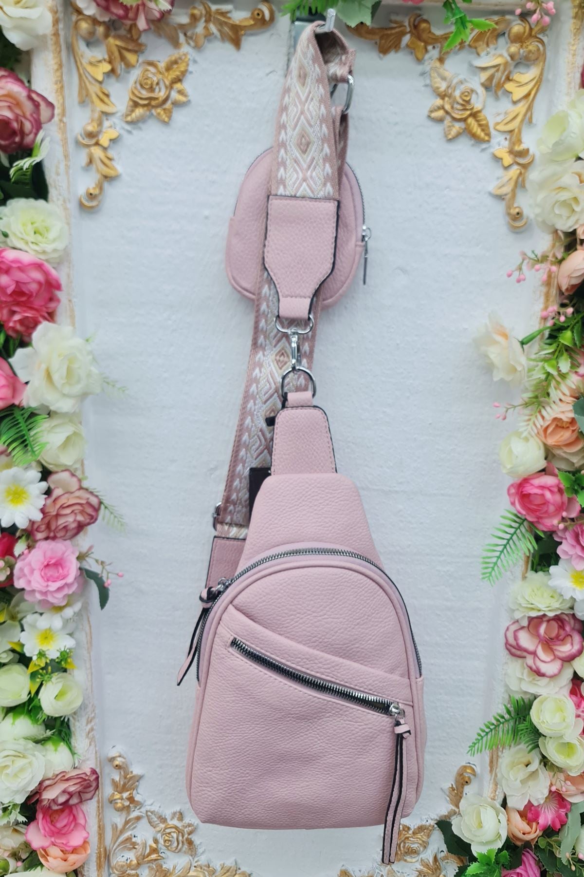 Adjustable Patterned Strap Sling Bag