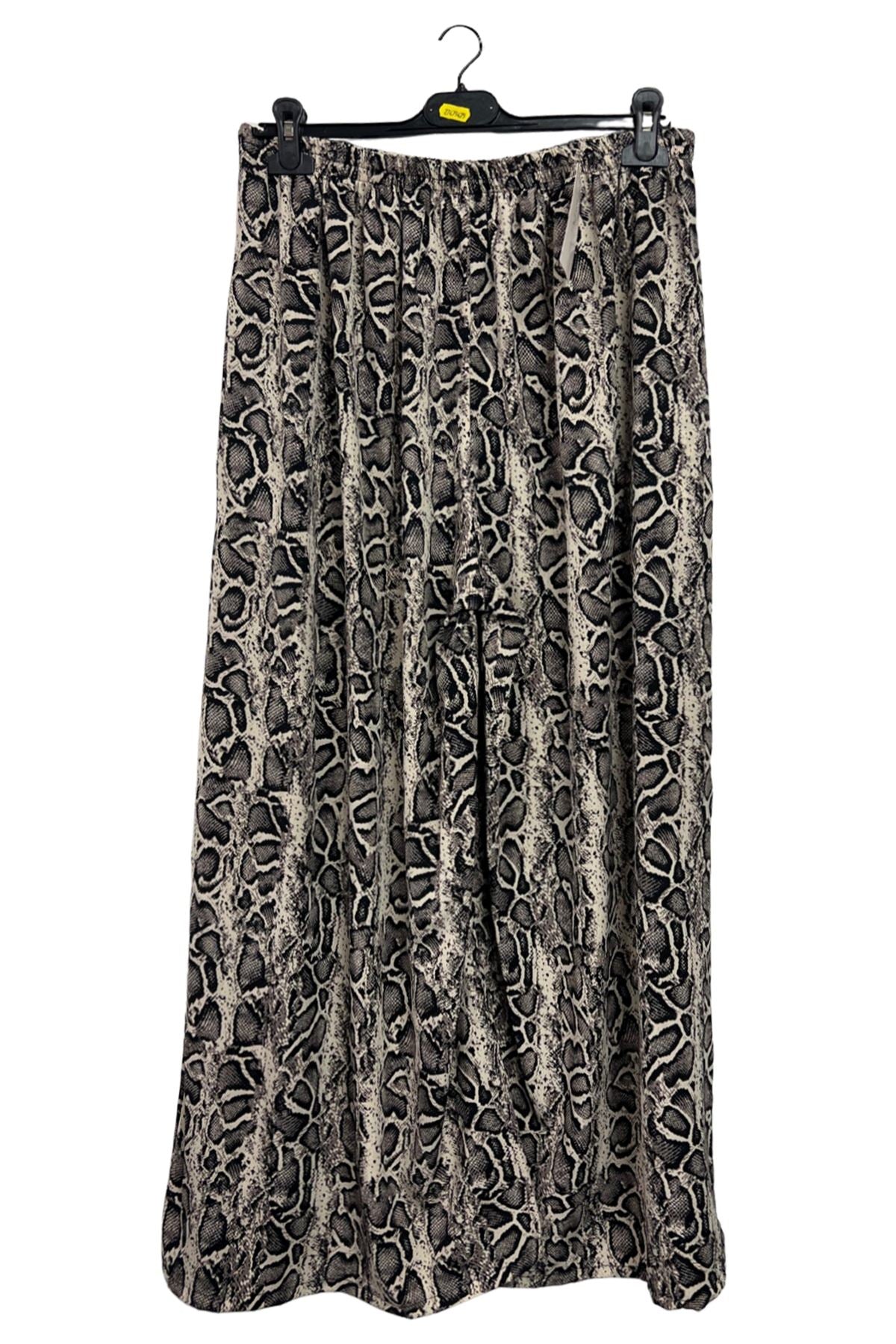 Animal Print Two Side Pockets Wide-Leg Trousers