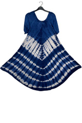 Tie-Dye Diamond-Shaped Umbrella Flare Design Dress