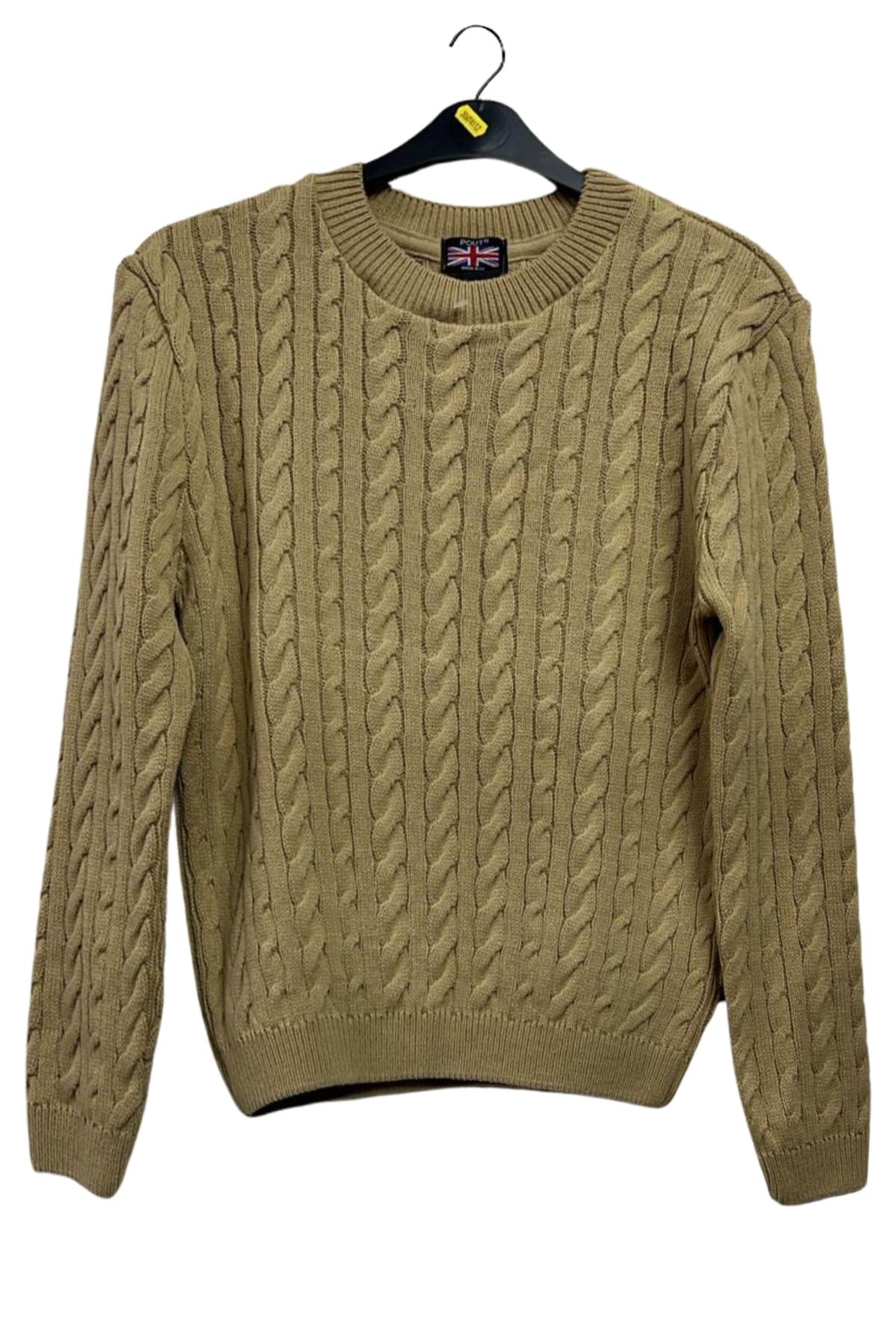 Cable Knit Textured Ribbed Cuffs Tunic Jumper