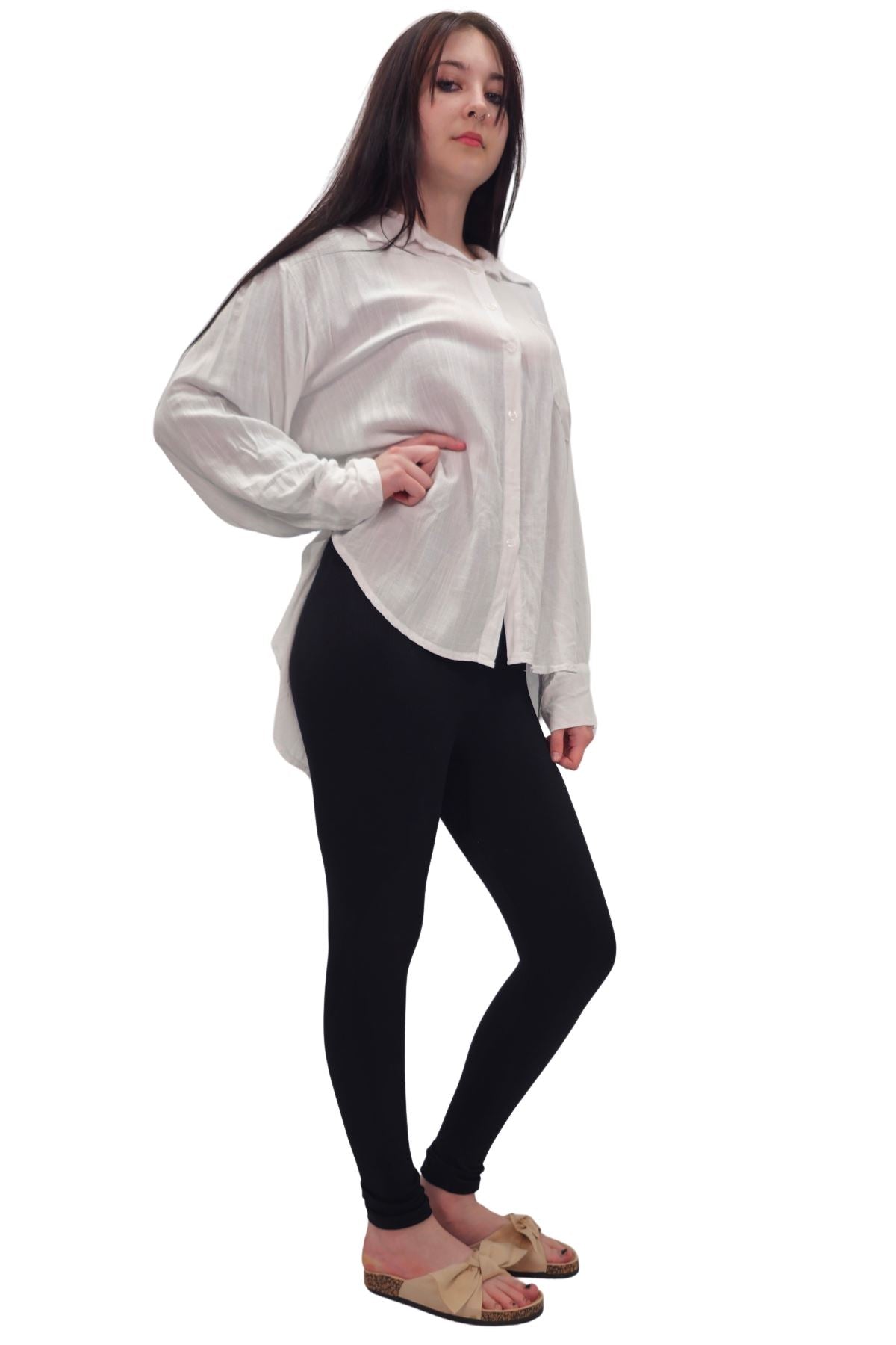 Plain Button-Down Front Shirt