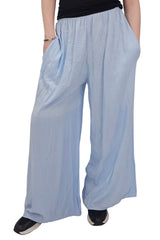 Plain Elasticated Waistband Wide Leg Palazzo