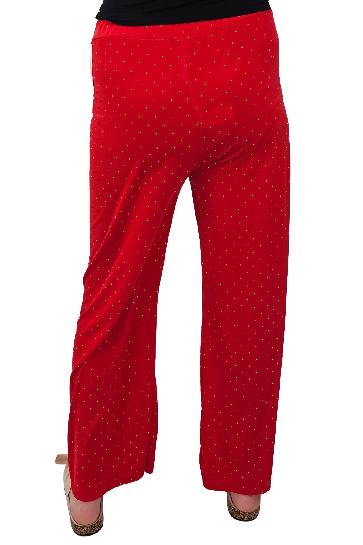Diamante Pattern Wide Leg Trousers