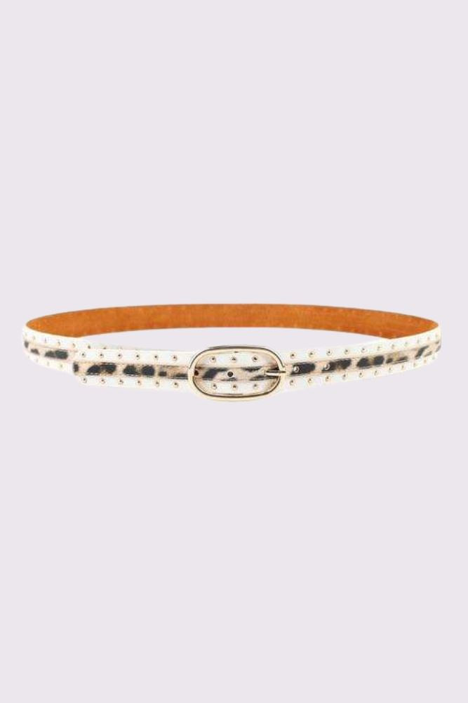 Leopard Print Eyelet Buckle Belt