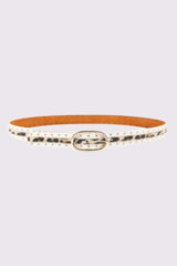 Leopard Print Eyelet Buckle Belt