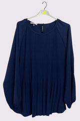Plain Pleated Elastic Cuff Top