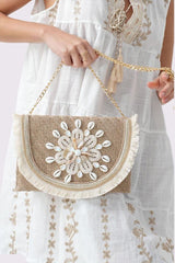 Flower Beded Shell Bag