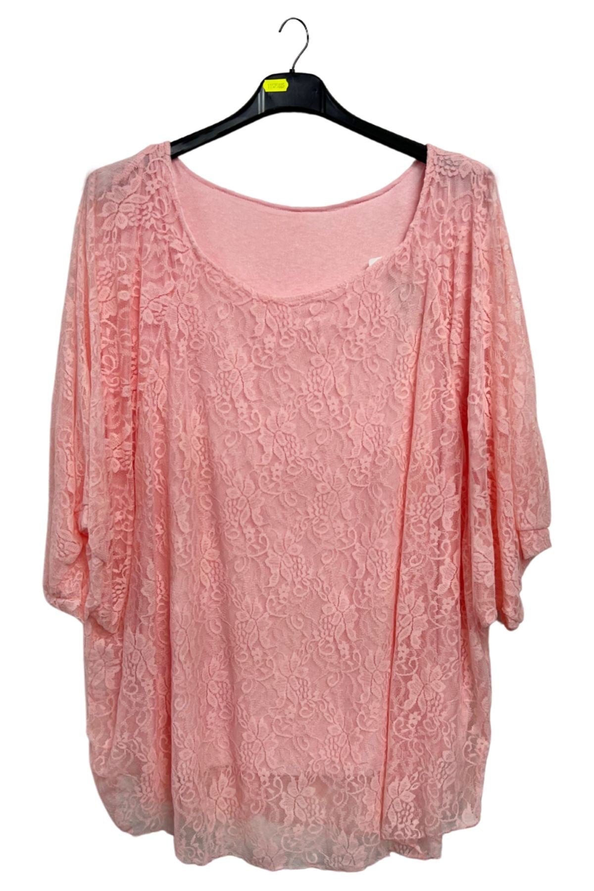 Floral Lace Overlay Pattern Layered Design Top