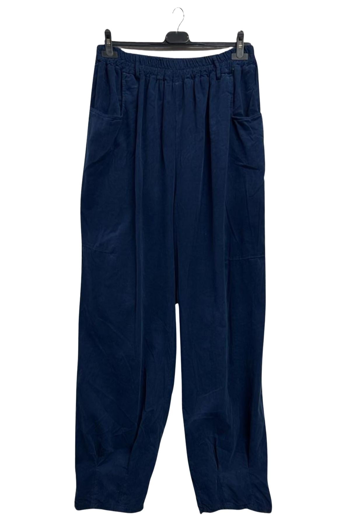 Plain Elasticated Waistband Front Two Pockets Cotton Trousers