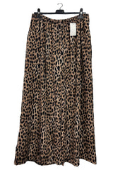 Animal Print Two Side Pockets Wide-Leg Trousers