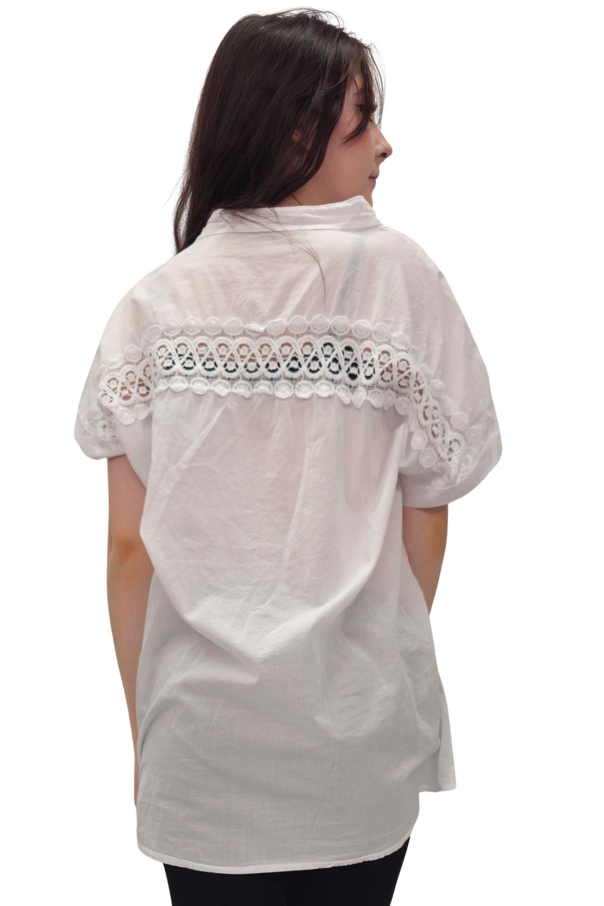 Plain Button-Down Front Cotton Shirt