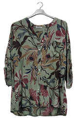 ladies floral print shirt supplier