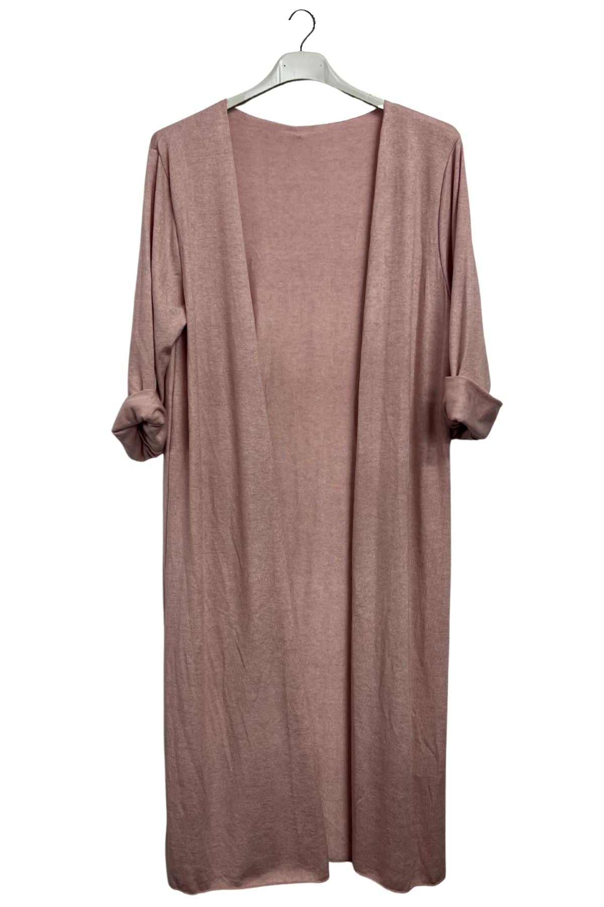 Plain Open Front Longline Cardigan