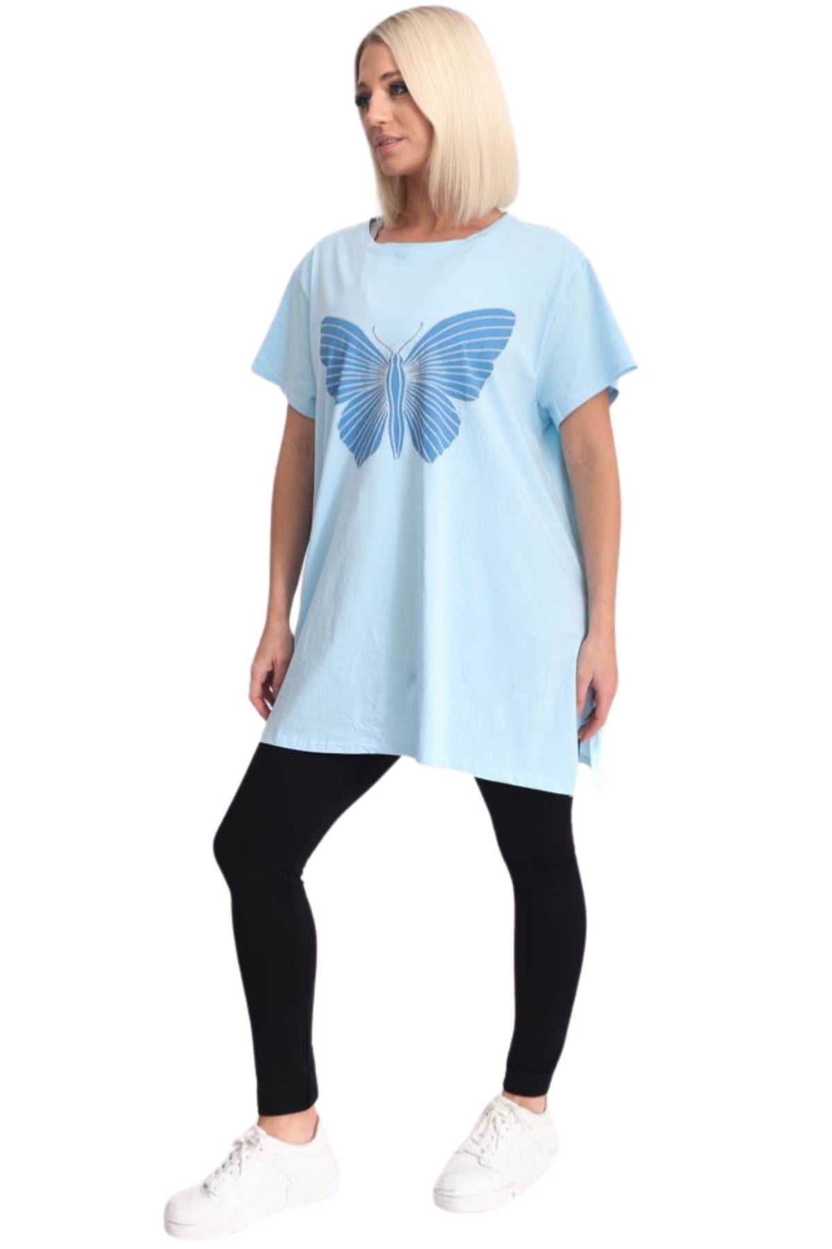 Diamante Butterfly Pattern Cotton Top