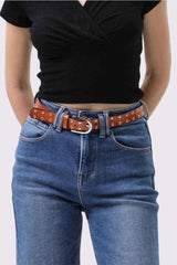 Studs Thin Buckle Belt