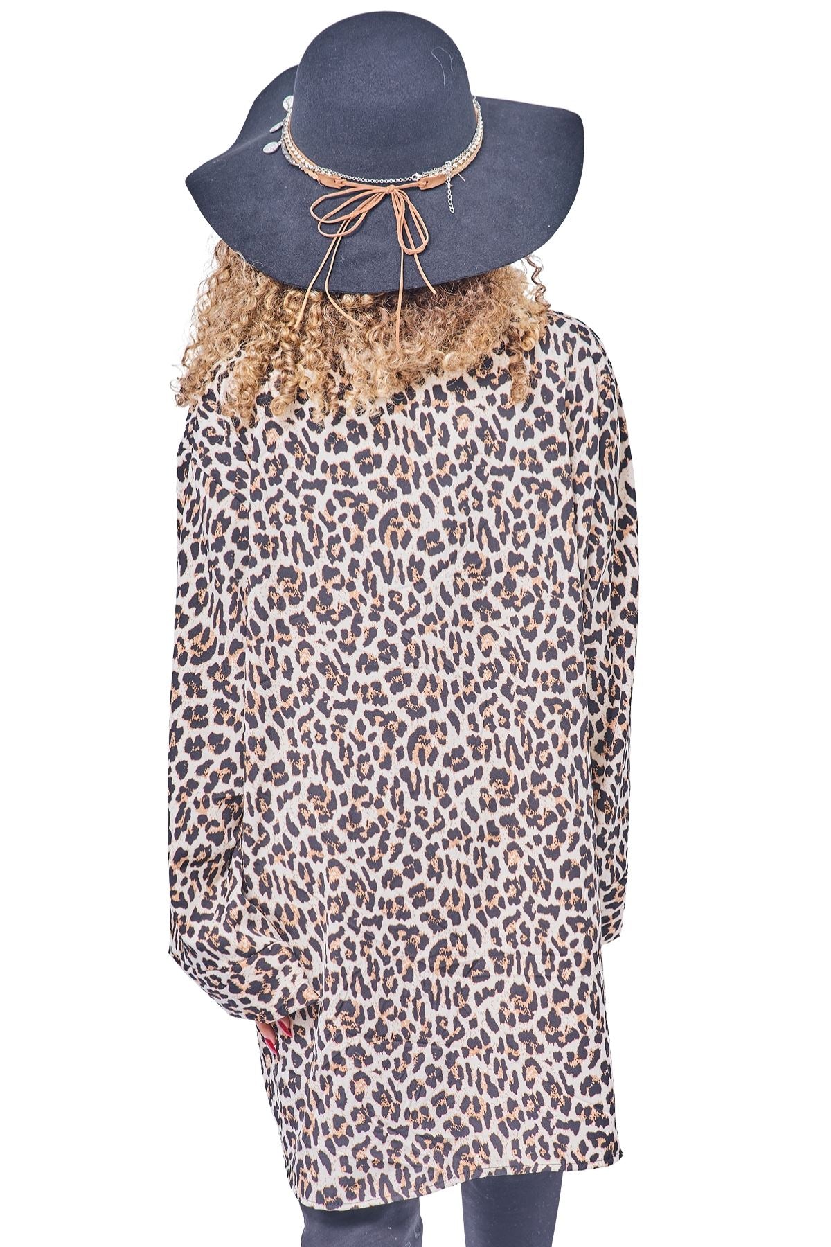 All-Over Leopard Print Tunic Shirt