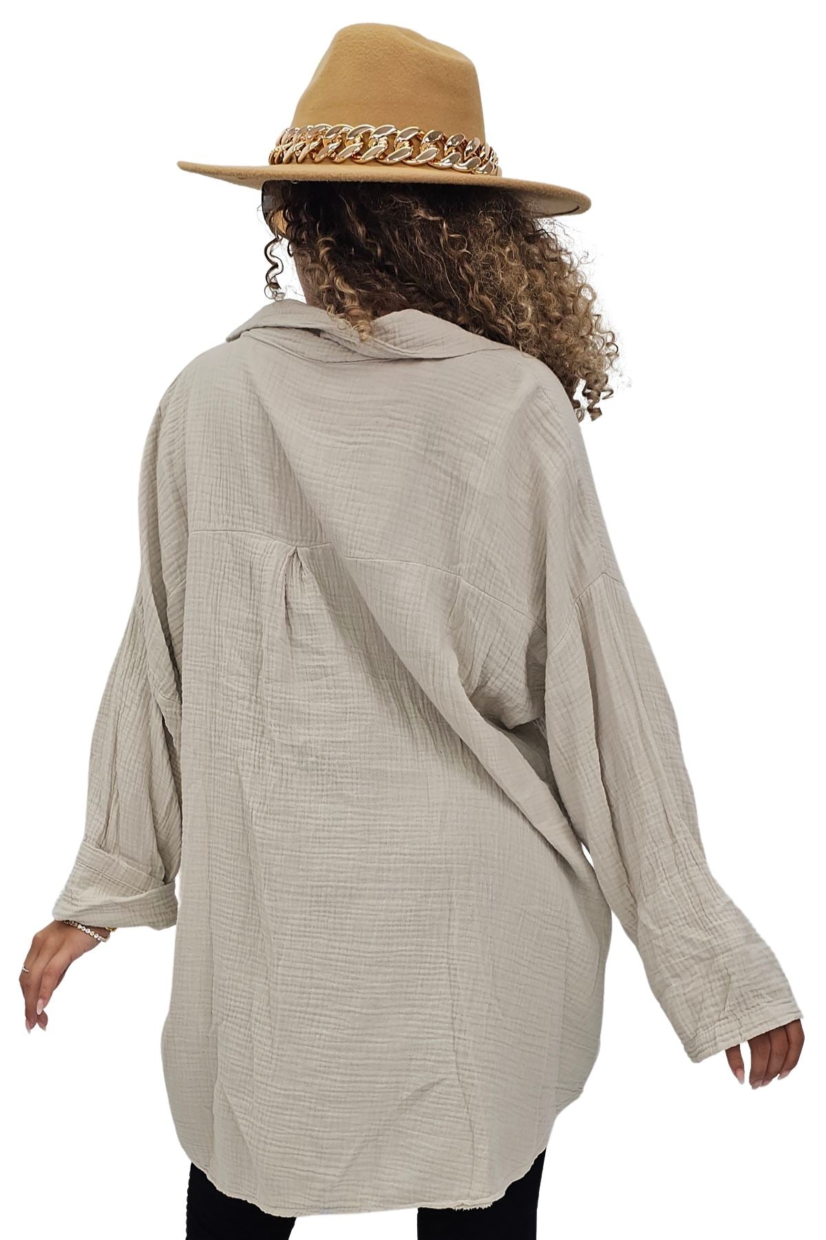 Plain Button Up Pocket Cotton Shirt